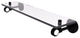 Clearview 22" Glass Shelf with Groovy Accents, Matte Black
