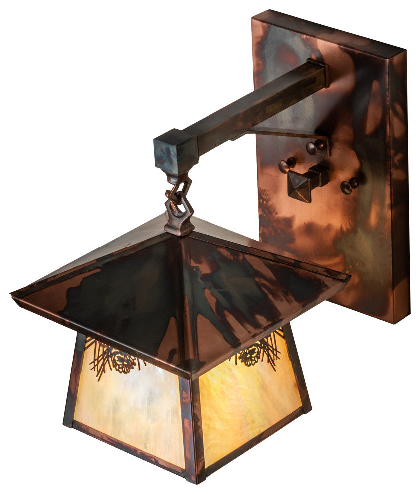 8 Wide Stillwater Winter Pine Hanging Wall Sconce