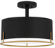 Quoizel-QSF5580MBK- 3 Light Semi Flush Mount, Quoizel Semi-Flush Mount