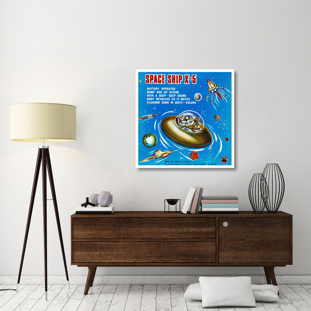 "Space Ship X-5" Digital Paper Print by Retrorocket, 38"x38"