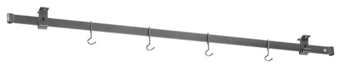 Handcrafted 60" Low Ceiling Bar w 12 Hooks Hammered Steel