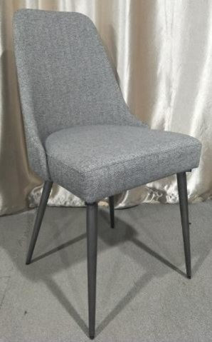 Levitt gray Upholstered Dining Side Chair with Gunmetal Finish Legs, Set of 2