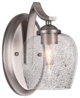Zilo Wall Sconce Shown, Graphite Finish With 6" Smoke Bubble Glass