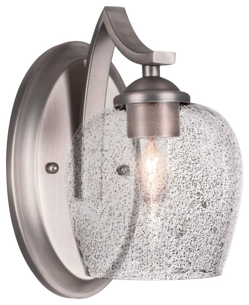 Zilo Wall Sconce Shown, Graphite Finish With 6" Smoke Bubble Glass