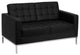 HERCULES Lacey Series Contemporary Black Leather Loveseat, Steel Frame