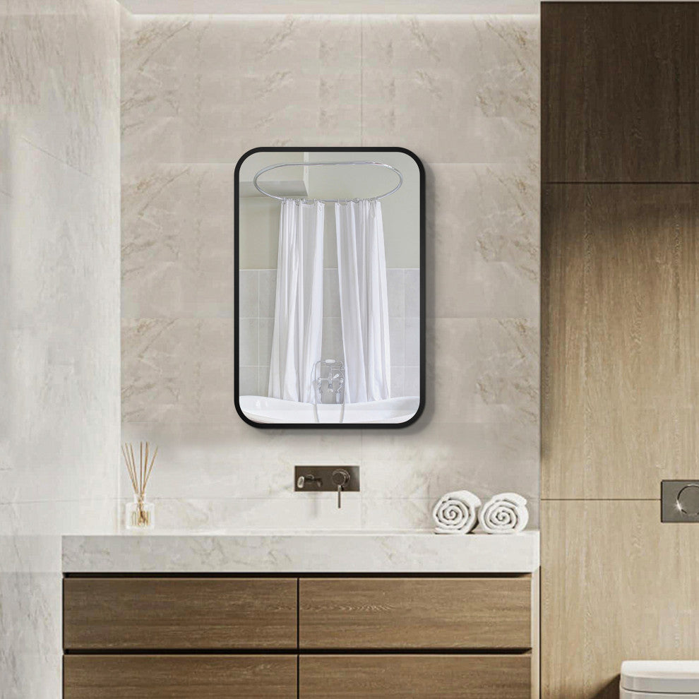 Rectangular Framed Surface/Recessed Mount Mirrored Medicine Cabinet with Shelves