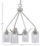 Odyssey 4 Light, Chandelier In Brushed Nickel Finish With 4" Smoke Bubble Glass