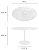 Modern White Tulip 54" Oval Artificial Marble Dining Table