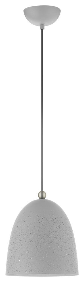 Livex Lighting Arlington 1 Light Nordic Gray, Brushed Nickel Small Pendant