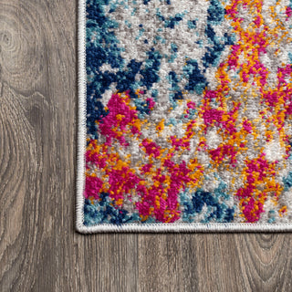 Sunset Modern Abstract Area Rug, Blue/Multi, 4 X 6