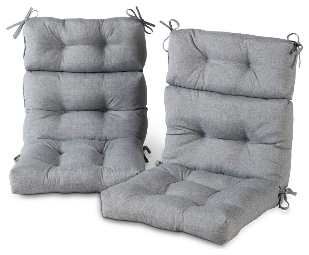 Outdoor High Back Chair Cushion (Set of 2), Heather Gray
