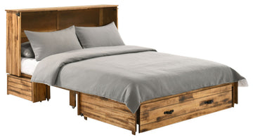 Ranchero Cabinet Murphy Bed with Gel Memory Foam Mattress, Bakar