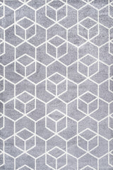 Tumbling Blocks Modern Geometric Gray/White 8'x10' Area Rug