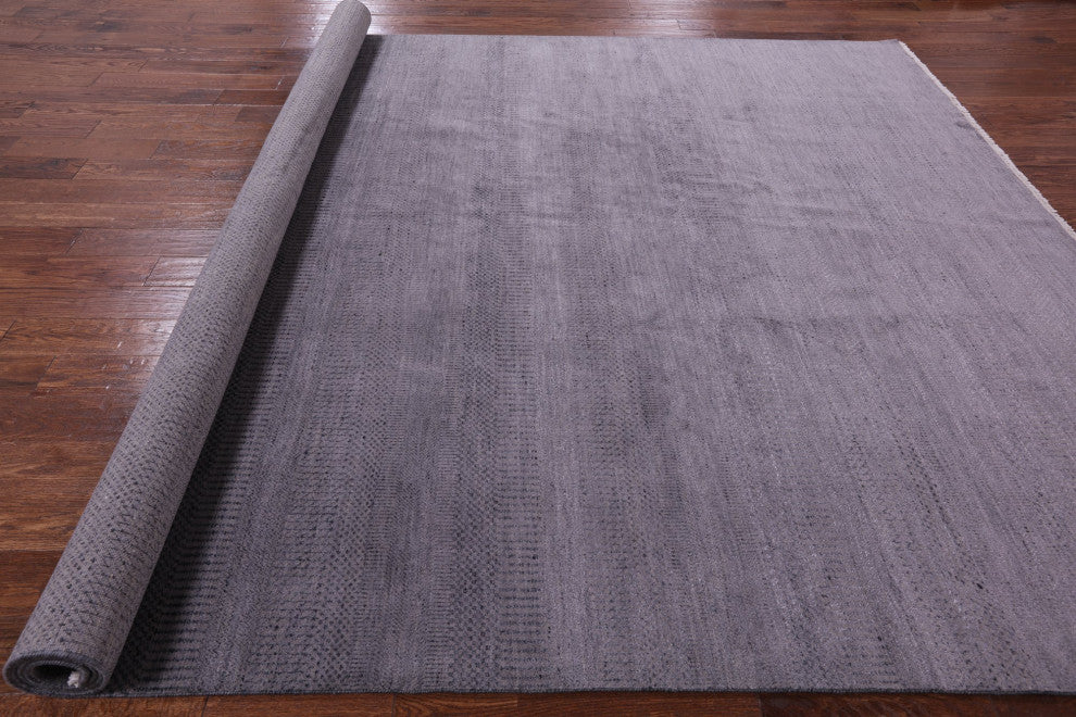 Savannah Grass Wool and Silk Gabbeh Hand Knotted Rug 9' 0" X 11' 10" Q6522