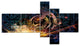 Lights of Gears, Abstract Canvas art print, 60"x32", 5 panels