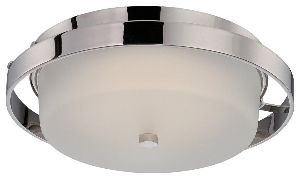 Nuvo 1-Light Cirque Flush Mount LED Light Fixture, Polished Nickel