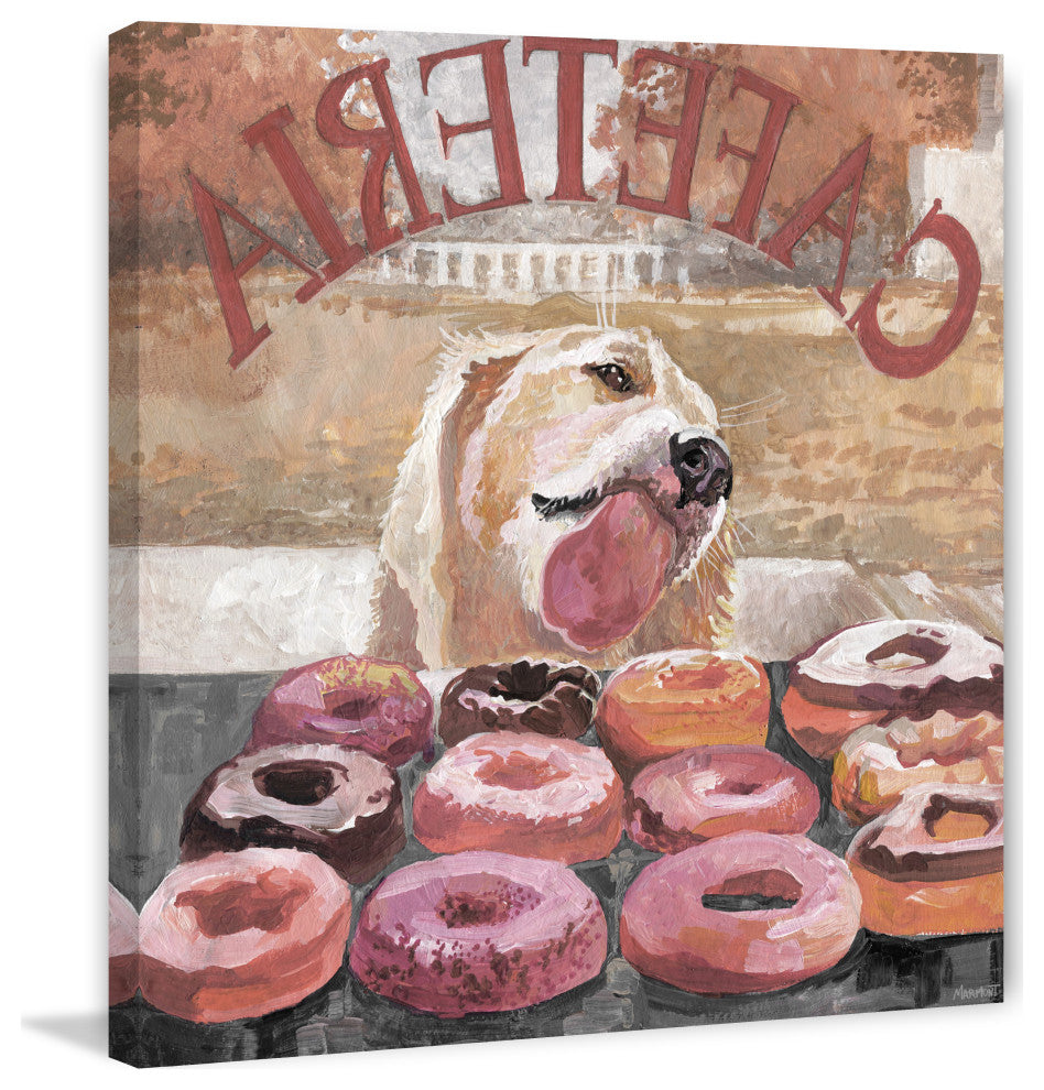 "Apollo Likes Donuts" Painting Print on Wrapped Canvas, 24x24