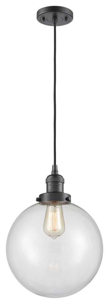 X-Large Beacon 1-Light Mini Pendant, Oil Rubbed Bronze, Clear