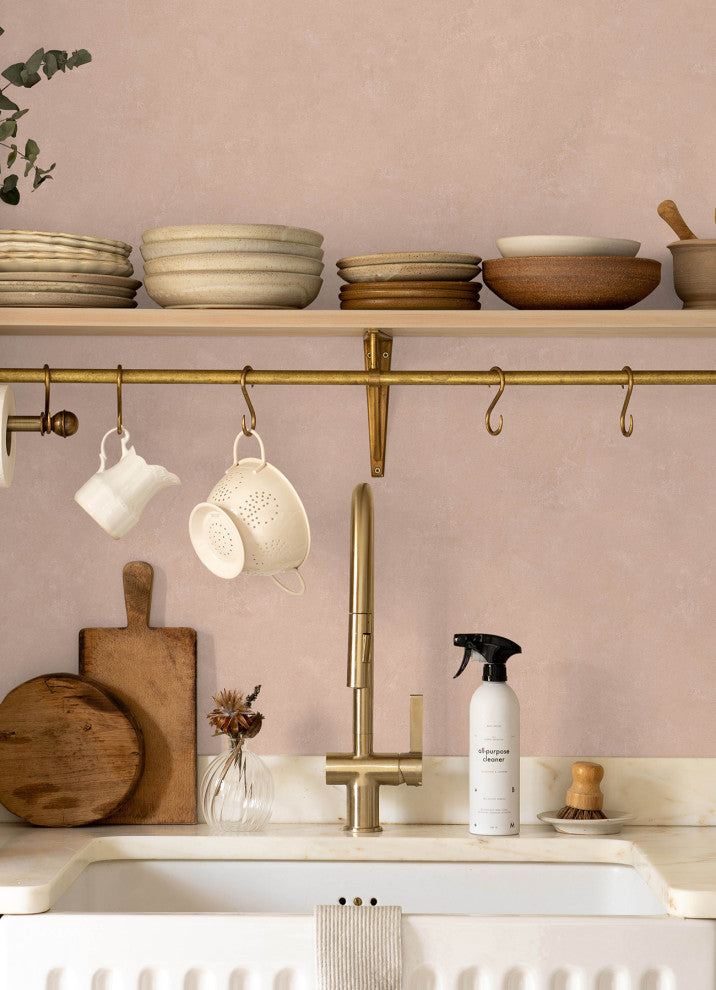 Mr. Kate Daphne Potter's Clay Peach Limewash Peel and Stick Wallpaper