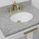 31" Single Sink Vanity, White Finish With Gray Granite With Oval Sink