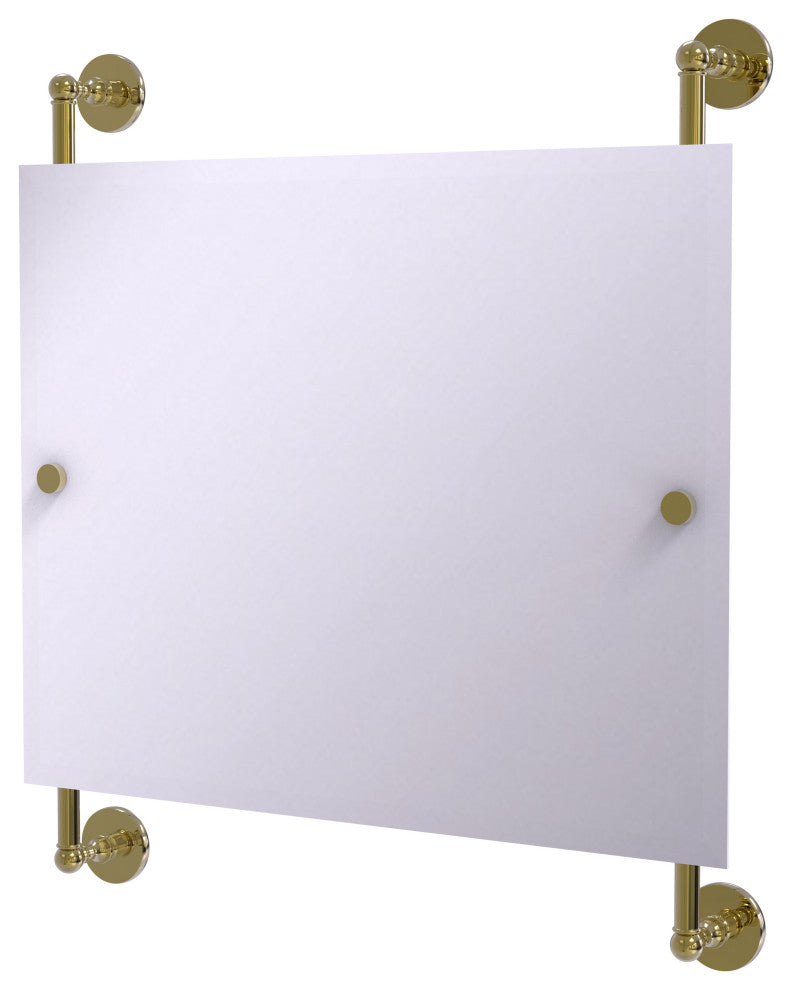 Prestige Skyline Landscape Frameless Rail Mounted Mirror, Unlacquered Brass