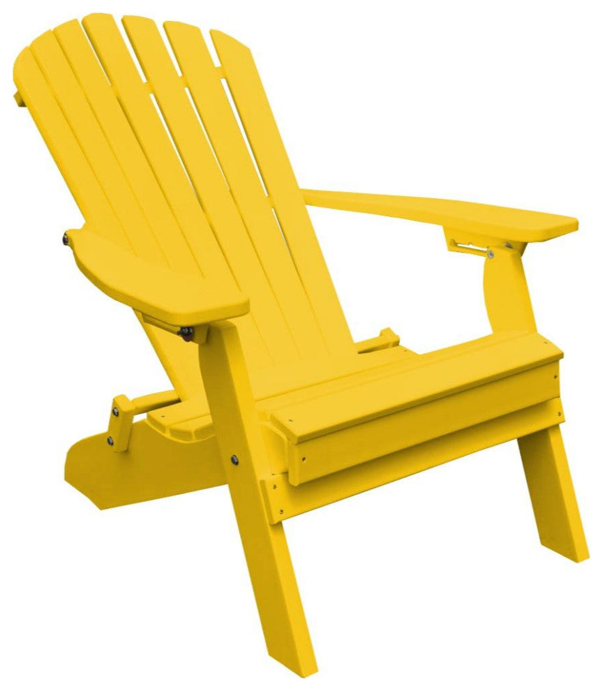 Poly Folding and Reclining Adirondack Chair, Lemon Yellow