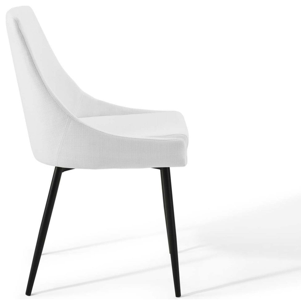 Viscount Upholstered Fabric Dining Chairs - Set of 2 EEI-3809-BLK-WHI