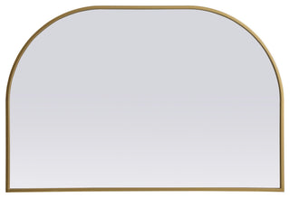 Metal Frame Arch Mirror 36X24 Inch, Brass