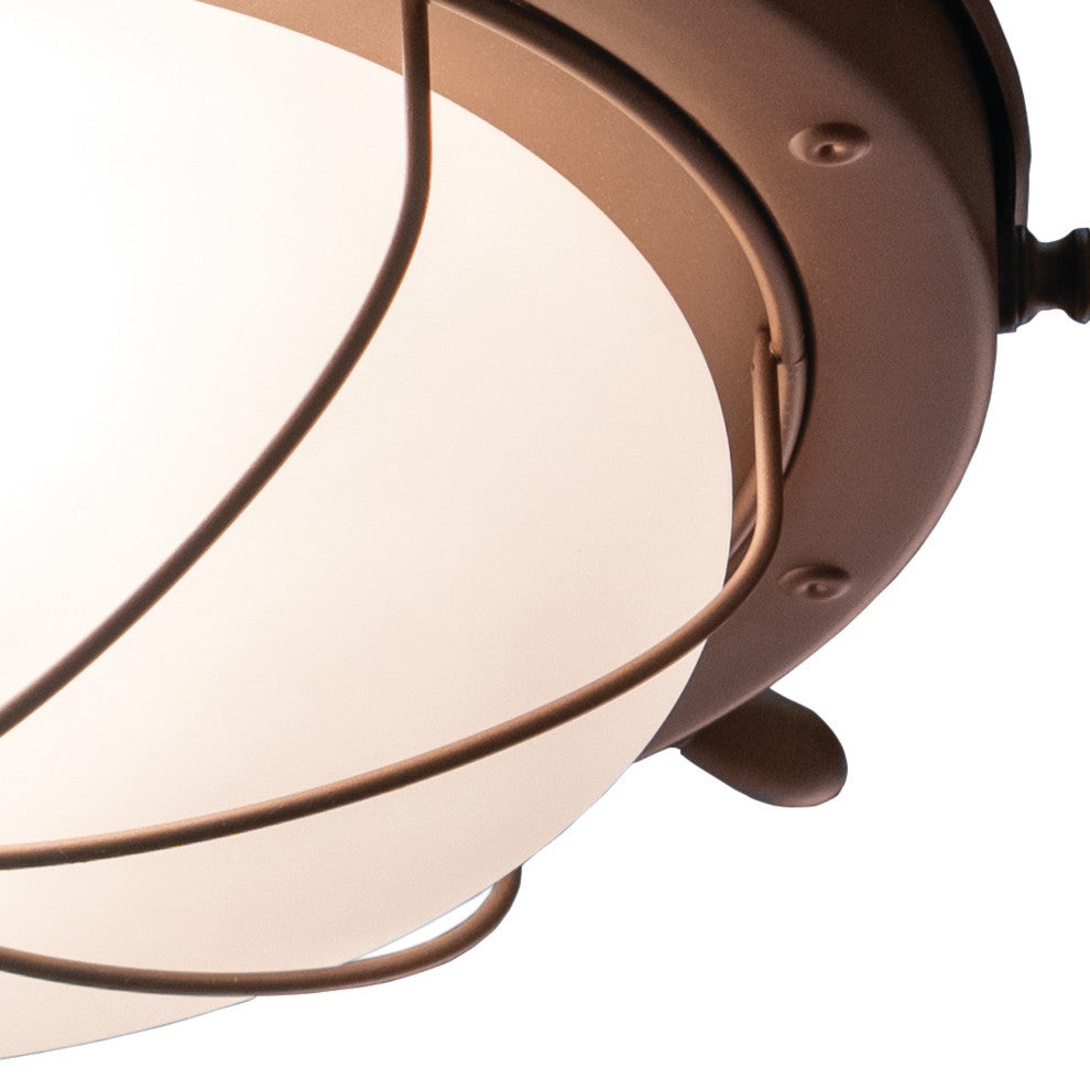 Nautical 15" Outdoor Flush Mount Ceiling Light Antique Red Copper