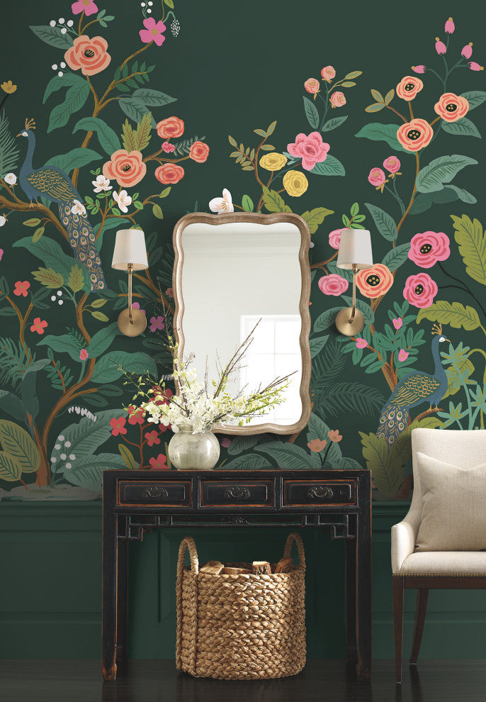 Emerald Peacock Wall Mural