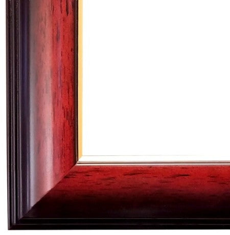 Single Diploma Frame with Double Matting, Mahogany with Gold Lip, 11"x14"