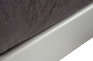 Melrose Plaza Eastern King Velvet Panel Bed, Dove Gray