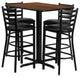 24''Wx42''L Rectangular Walnut Laminate Table, 4 Ladder Back Metal Barstools