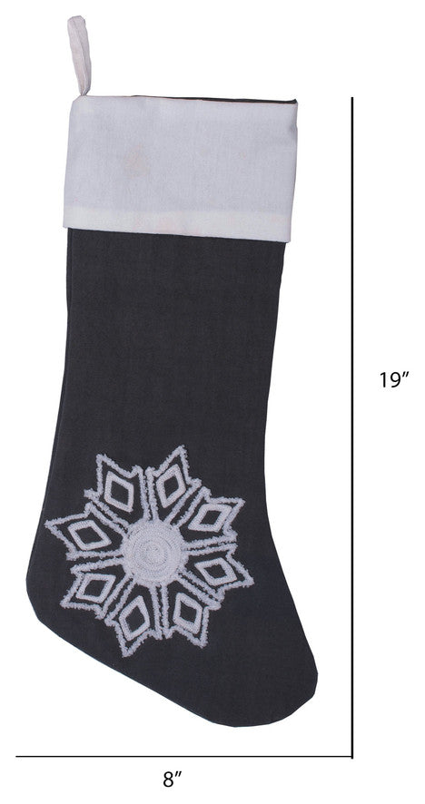 Vickerman Qtx17452 Decorative 8"X19" Winter Snowflake Christmas Stocking