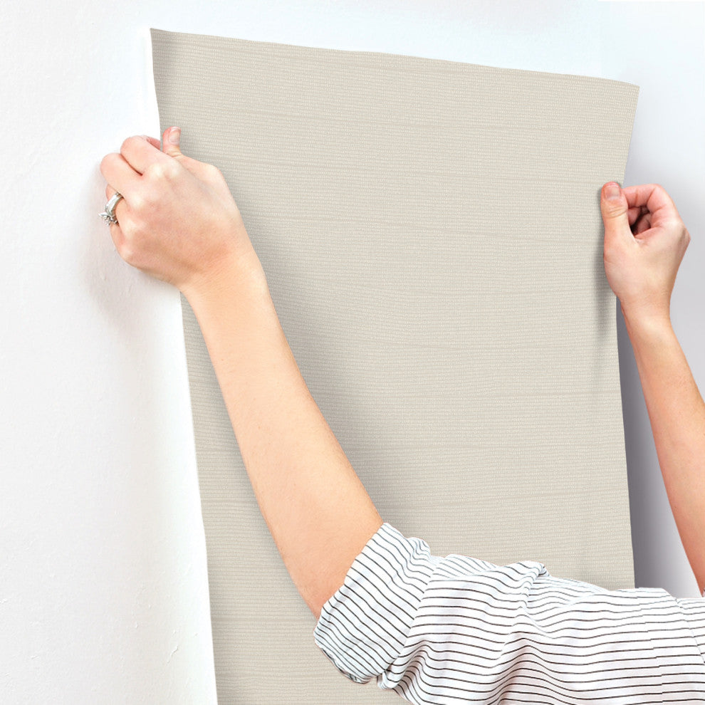 Taupe Natural Grid Wallpaper