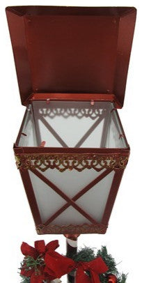 Standing Iron Christmas Lantern With Round Base