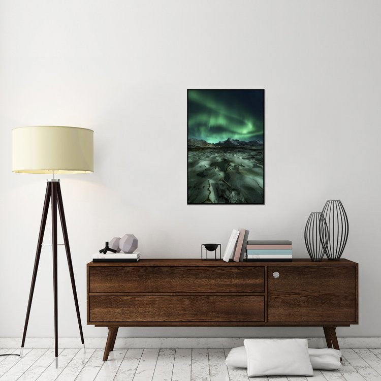 "Ice Cracking" Framed Canvas Giclee by Javier De La, 25x37"