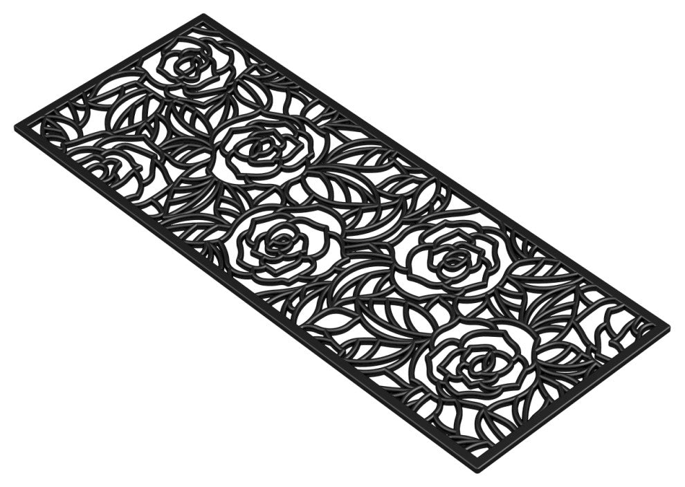 Calloway Mills 103761830 Black Rose Rubber Doormat, 22"x48"