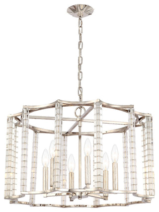 Crystorama Lighting Group 8856 Carson 6 Light 28"W Crystal - Polished Nickel