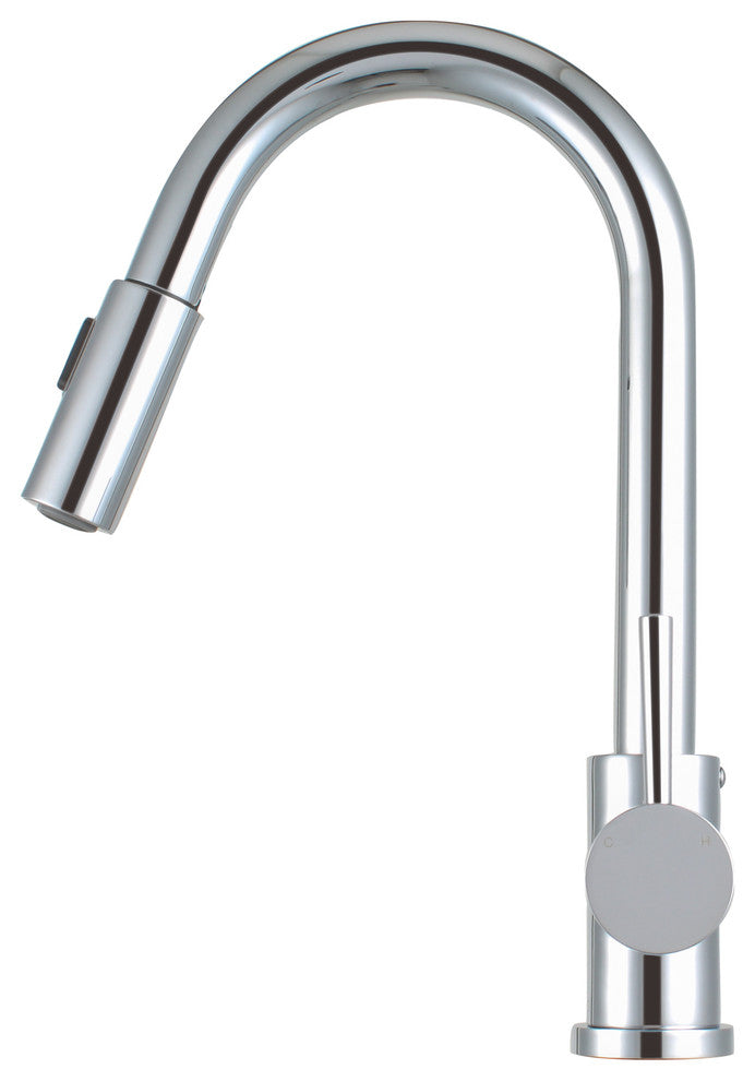 Morgana 16" Single Handle Pull Down Standard Kitchen Faucet, Polished Chrome