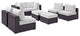 Espresso White Convene 8-Piece Outdoor Patio Sectional Set