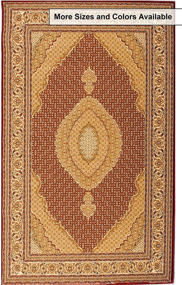 2" x 20" Red and Beige Medallion Runner Rug