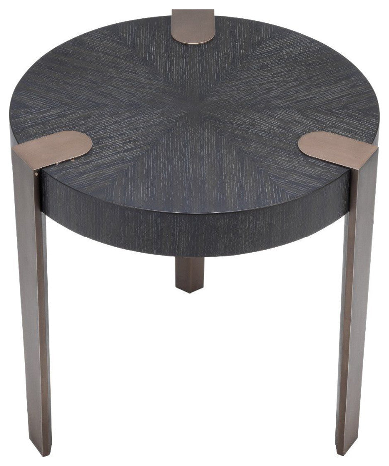 Charcoal Gray Oak Veneer Side Table | Eichholtz Oxnard