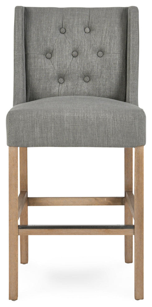 Home Karla Tufted 24" Counterstool by Kosas Home, Gray
