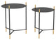 Sofa Side Table, Round, Steel Metal, Black, Gold, Lounge Cafe Lobby Hospitality