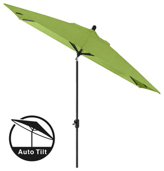 10'x6.5' Rectangular Auto Tilt Market Umbrella, Antique Bronze Frame, Sunbrella