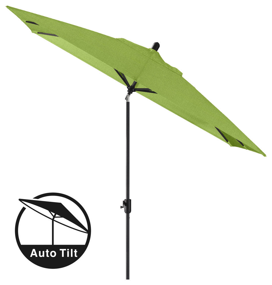 10'x6.5' Rectangular Auto Tilt Market Umbrella, Antique Bronze Frame, Sunbrella