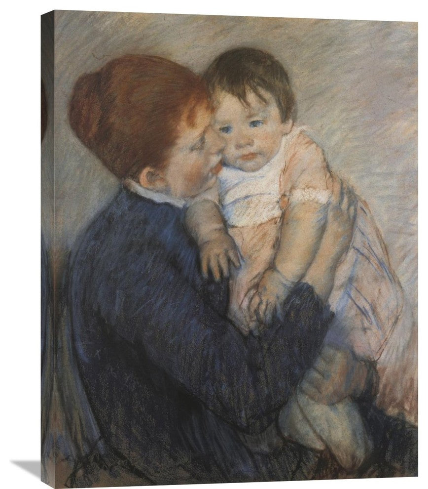 "Agatha And Her Child 1891" Stretched Canvas Giclee by Mary Cassatt, 24"x30"