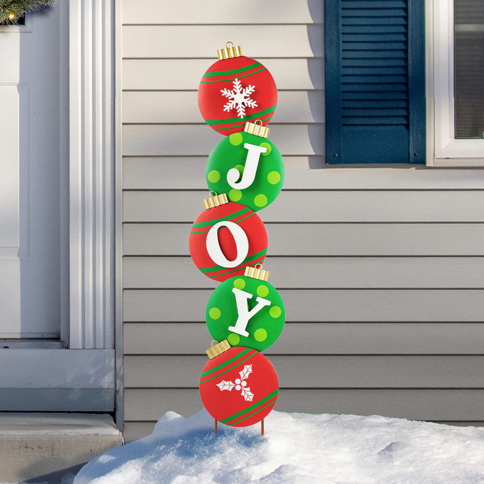 Metal JOY & NOEL Ornament Yard Stake, 2-Piece Set