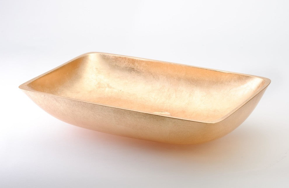 Harlex Contemporary Bathroom Sink, Gold Leaf